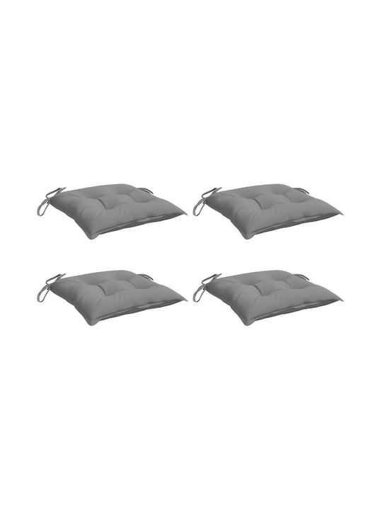vidaXL Waterproof Garden Chair Cushion Gray 4 Pieces 40x40cm