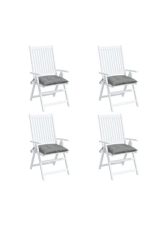 vidaXL Waterproof Garden Chair Cushion Gray 4 Pieces 40x40cm
