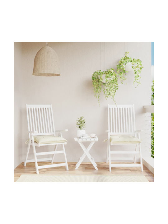 vidaXL Waterproof Garden Chair Cushion White 2 pcs 50x50 cm