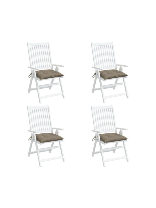 vidaXL Waterproof Garden Chair Cushion Taupe 4 Pieces 40x40cm