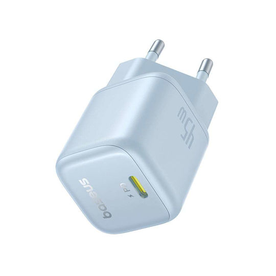 Baseus Charger Without Cable GaN with USB-C Port 45W Power Delivery / Quick Charge 3.0 / SuperCharge Galaxy Blue (PicoGo)