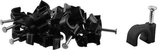 Hyper-fix Ροκα Διαμετρο Καλωδιου 7mm Υψος 8.9mm Καρφι 1.70x16,9mm Μαυρο Koyti 100 Τεμ