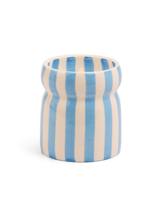 Lost At Sea Pflanzenwachskerze 184g Blau Gestreiftes Keramikgefäß Cabana Paddywax
