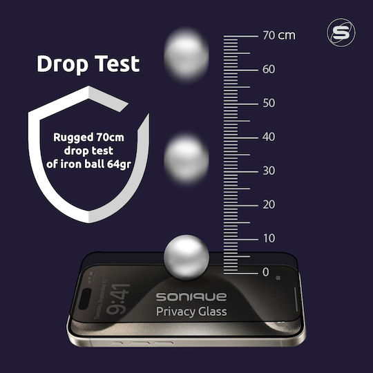 Privacy Glass Sonique Premium Series HD Full Cover 9H Xiaomi Redmi 13C 4G Redmi 13C 5G Poco C65 4G Black