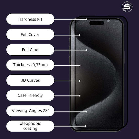 Privacy Glass Sonique Premium Series HD Full Cover 9H Xiaomi Redmi 13C 4G Redmi 13C 5G Poco C65 4G Black