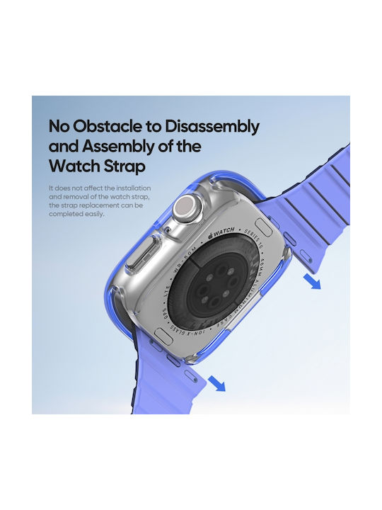Series Silicone Case in Blue color for Apple Watch Series 10 46mm