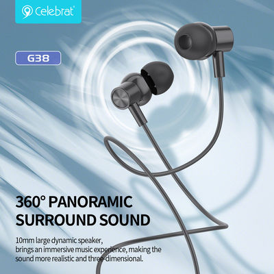 Celebrat G38 In-ear Handsfree Ακουστικά με Βύσμα USB-C Μαύρο