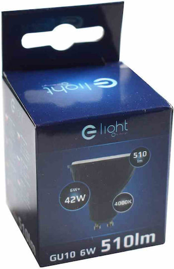 Eko Light Λάμπα LED 6W για Ντουί GU10 Φυσικό Λευκό