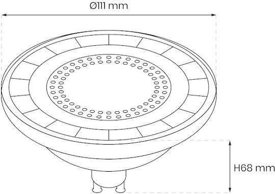 Eko Light LED крушка 10W за фасунга GU10 и форма AR111 Топло бяло