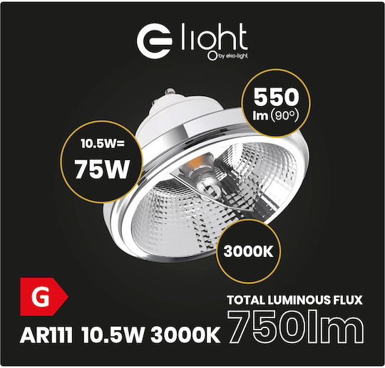 Eko Light LED-Lampe 10.5W für Fassung GU10 und Form AR111 Warmes Weiß