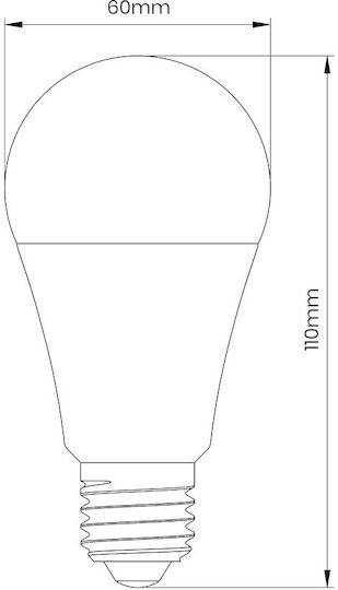 Eko Light LED-Lampe 11W für Fassung E27 und Form A60 Warmes Weiß