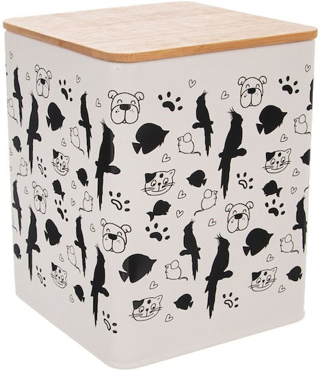 Cutie din tablă Orion cu capac din lemn pentru animale de companie 3l 14x16,5cm