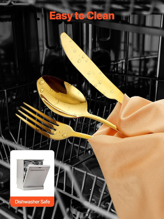 Vevor Besteckset Edelstahl Gold 60Stück