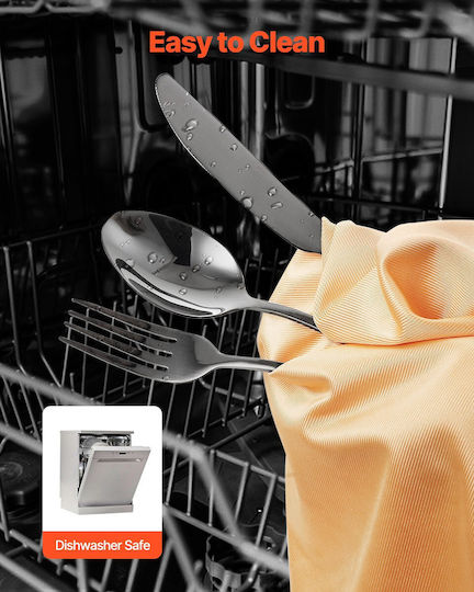 Vevor Besteckset Edelstahl Schwarz 30Stück