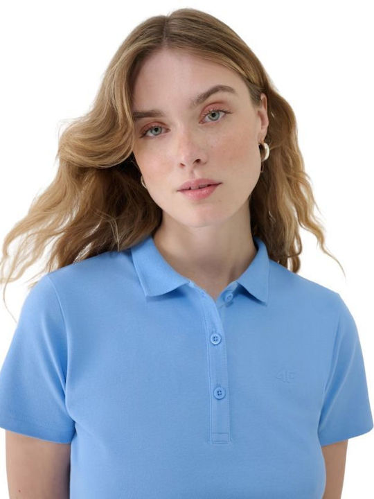 Damen Polo Bluse Kurzarm Blau