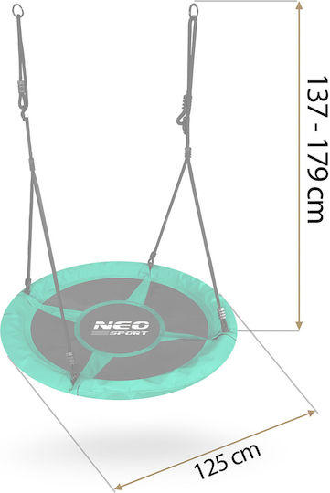 NEO Sport Fabric Hanging Swing Nest 120x120x120cm Gray