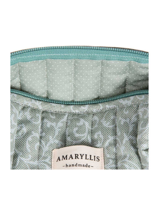 Handmade Toiletry Bag Amaryllis Mint Paisley Zipper