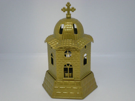Metal Hexagonal Church Vigil Oil Lamp 1 Piece Antique Gold
