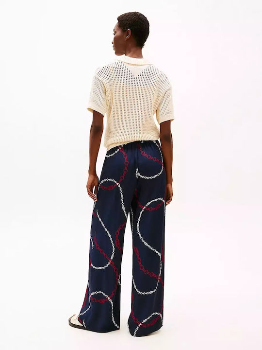 Γυναικείο Υφασμάτινο Παντελόνι σε Loose Εφαρμογή μπλε