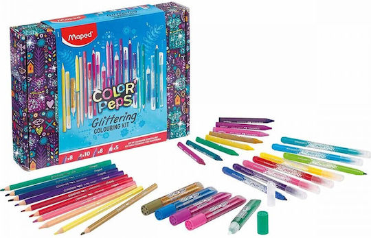 Maped Color Peps Glittering Colouring Set Malsets Malset mit Glitzer 31-teilig 31Stück