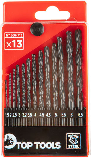 Top Tools Satz 13 Diamantbohrer HSS mit Zylindrischem Schaft für Metall