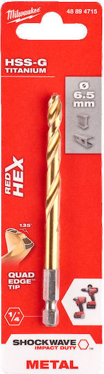 Milwaukee Drill Titanium with Hexagonal Shank for Metal 6.5mm