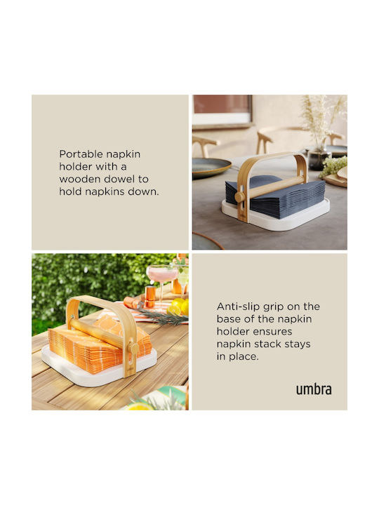 Umbra Wooden Napkin Holder White 23x20x13cm 1022631-668