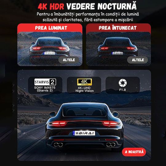 Σετ Καθρέπτης με Κάμερα DVR Αυτοκινήτου 1440P με Οθόνη 3.5" Wi-Fi, GPS & Κάμερα Οπισθοπορείας