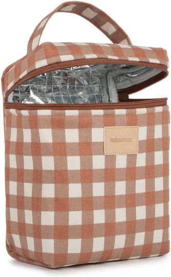 Nobodinoz Insulated Bag Handbag Terracotta Checks