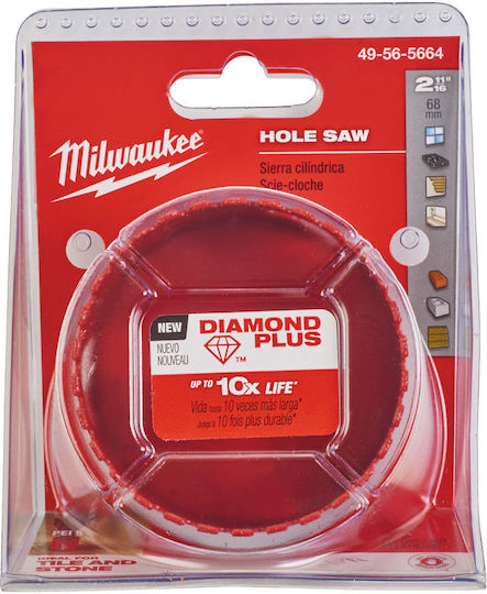 Milwaukee Διαμαντοκορώνα Υγρής Κοπής με Διάμετρο 68mm για Μέταλλο, Μπετό, Τούβλο, Πλακάκι και Πλαστικό 400gr