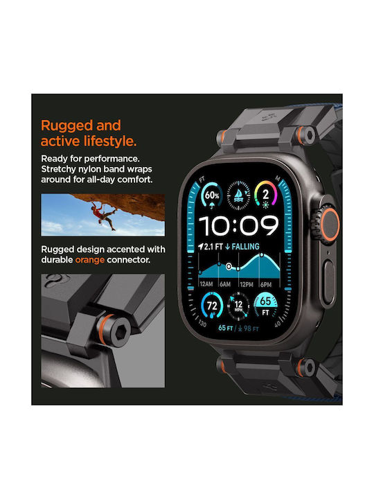 Spigen Durapro Armor Каишка Силикон Тъмносин (Apple Watch 6, 7, 8, 9, 10, SE, Ultra 1, 2)
