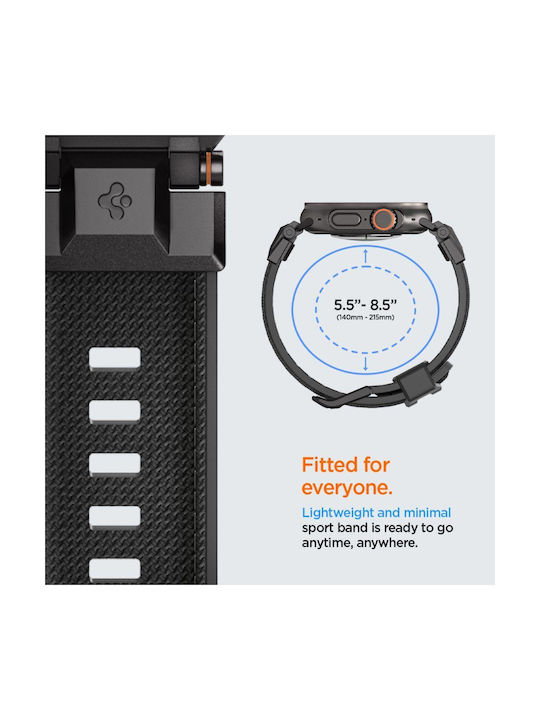 Spigen Durapro Armor Каишка Силикон Черен (Apple Watch 49 мм, 46 мм, 45 мм, 44 мм - Spigen)