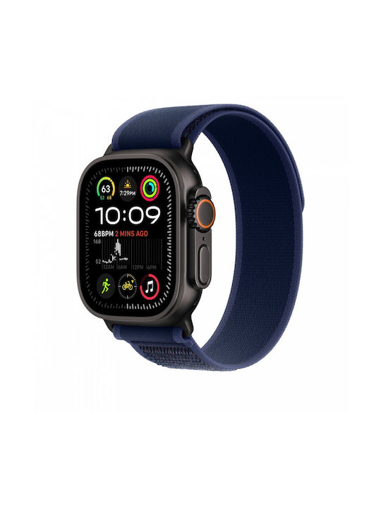 Apple Trail Loop - M/L Curea Tesatura Blue - Black Titanium Finish (Apple Watch 44/45/46mm/Ultra 49mm)