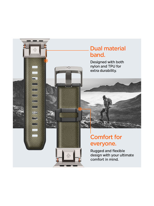 Spigen Durapro Armor Armband Silikon Grün (Apple Watch 6, 7, 8, 9, 10, SE, Ultra 1, 2)
