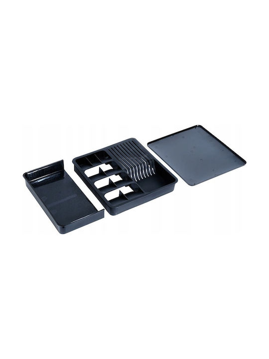 Vilde Tăvi Pentru Tacâmuri De Sertar Rabătabilă Din Plastic 40x31x5cm Neagră