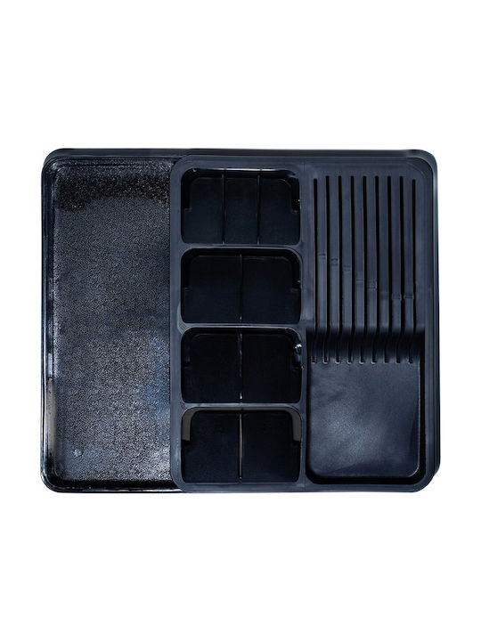 Vilde Tăvi Pentru Tacâmuri De Sertar Rabătabilă Din Plastic 40x31x5cm Neagră