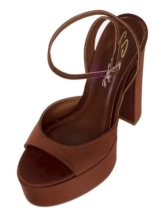 Fabric Sandals Brown