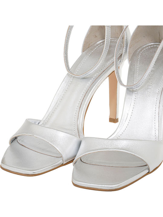 Leder Sandalen Silber