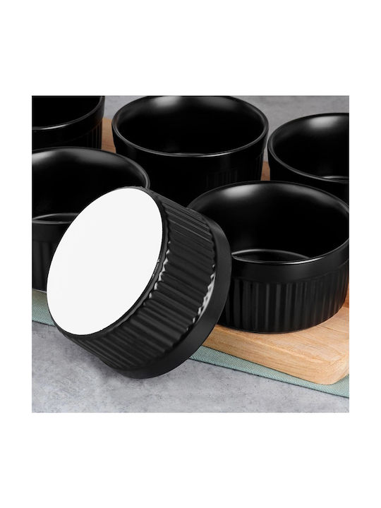 Vilde Serving Bowl Round Ceramic Black with Diameter 10cm 6pcs