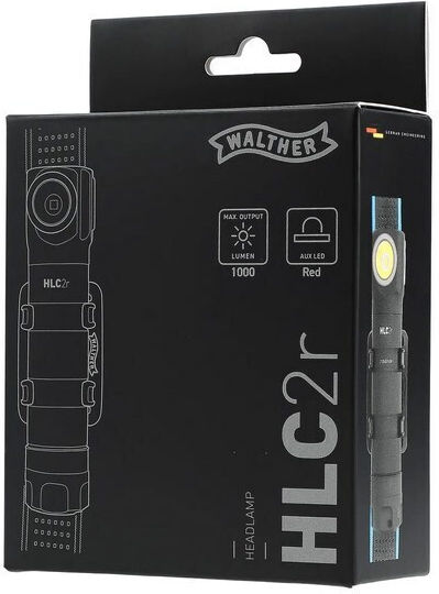 Walther Φακός Κεφαλής LED IPX6 με Μέγιστη Φωτεινότητα 1000lm HLC2r