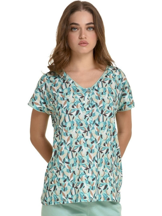 Primavera Summer Women's Pyjama Set Turquoise