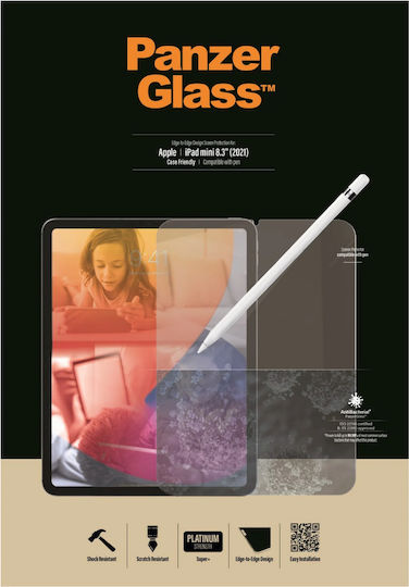 PanzerGlass Case Friendly Antibacterial 3D 0.3mm Tempered Glass (iPad mini 2021 / mini 2024)