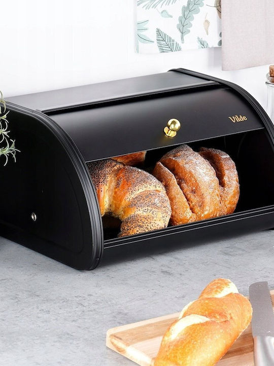 Vilde Brotkasten Metallisch Schwarz 30x26.5x17.5cm