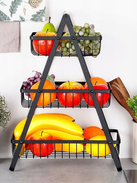 Vilde Obstschale Metallisch Schwarz 34x17.5x46.5cm