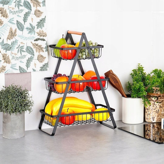 Vilde Obstschale Metallisch Schwarz 34x17.5x46.5cm