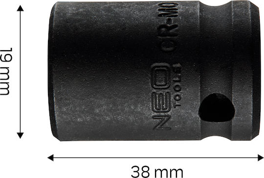Neo Tools Καρυδάκι Αέρος Εξάγωνο με Καρέ Υποδοχής 1/2" Διάμετρος 19mm