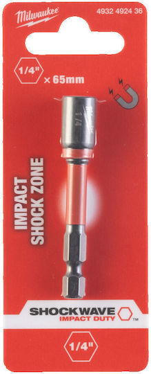 Milwaukee Shockwave Magnetic Hexagon Socket with 1/4" Frame Host, HEX Diameter 1/4"