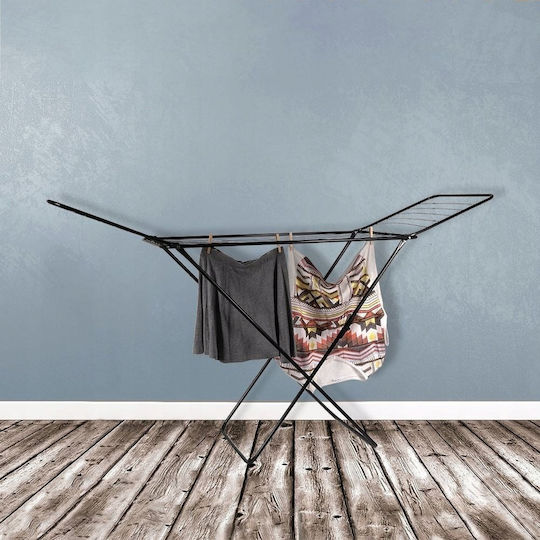 Vilde Folding Floor Clothes Drying Rack Metallic with Hanging Length 14.58m