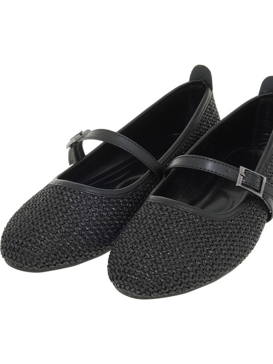 Fabric Ballerinas Black