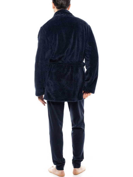 Ulisse Χειμερινή Ανδρική Ρόμπα Fleece Yacht Blue